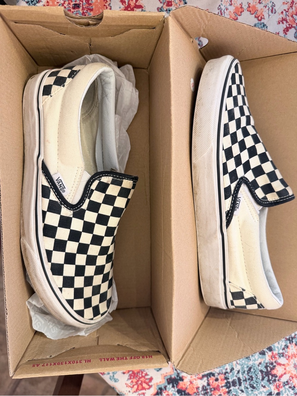Vans Checkerboard Slip-On Sneakers - Black & White
